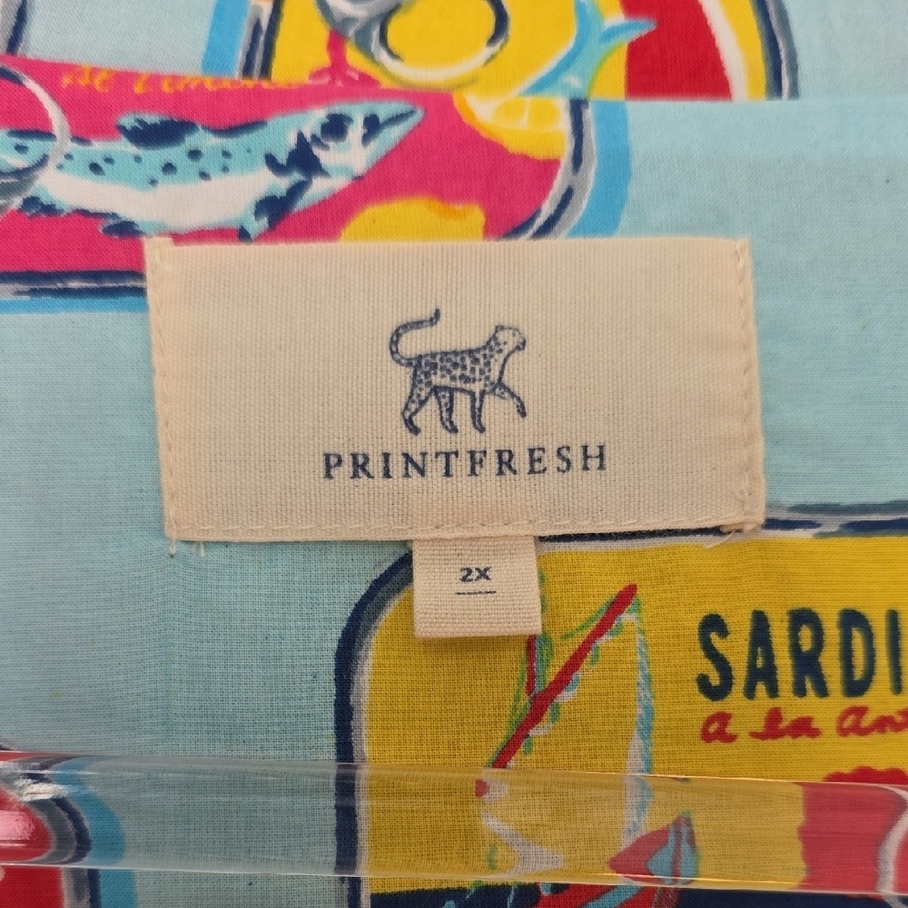 Printfresh Cotton Pajamas Sardine/Lemon Graphic Design. Size 2X NWT - Picture 2 of 16